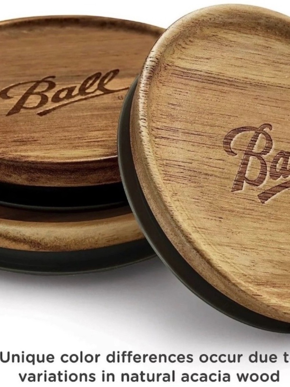 Lot of 5 Ball Wooden Lids Regular Mouth Mason Jar Lids Acacia Wood NEW - Picture 12 of 12